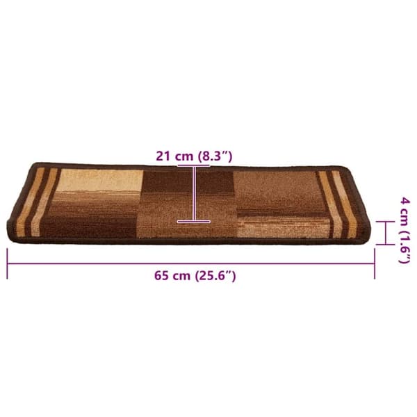 vidaXL Selvklebende trappematter 10 stk 65x21x4 cm brun