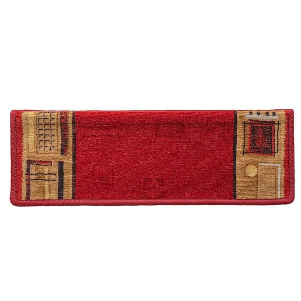 vidaXL Selvklebende trappematter 5 stk 65x21x4 cm rød