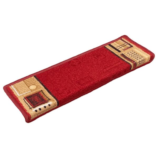 vidaXL Selvklebende trappematter 5 stk 65x21x4 cm rød
