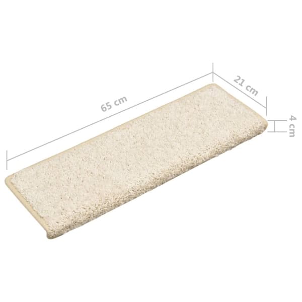 vidaXL trappemåtter 10 stk. 65x21x4 cm hvid