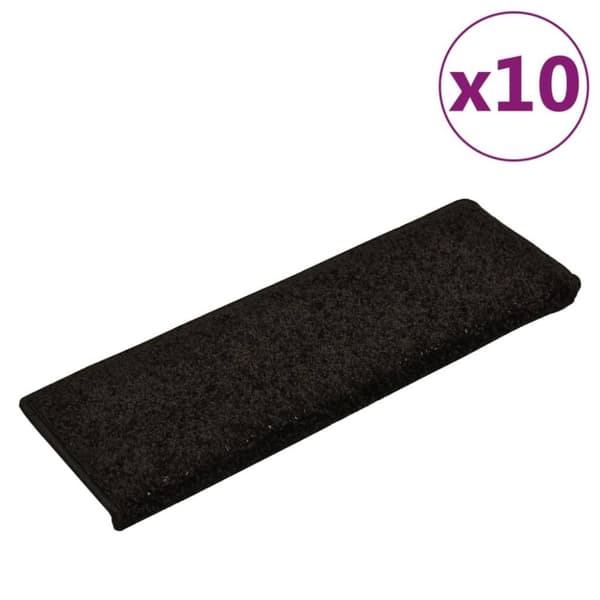 vidaXL trappemåtter 10 stk. 65x21x4 cm sort
