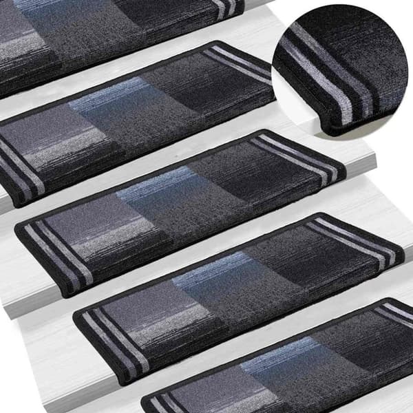 vidaXL selvklæbende trappemåtter 5 stk. 65x21x4 cm sort og grå