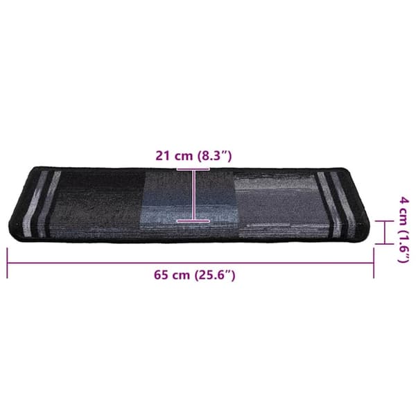 vidaXL selvklæbende trappemåtter 5 stk. 65x21x4 cm sort og grå