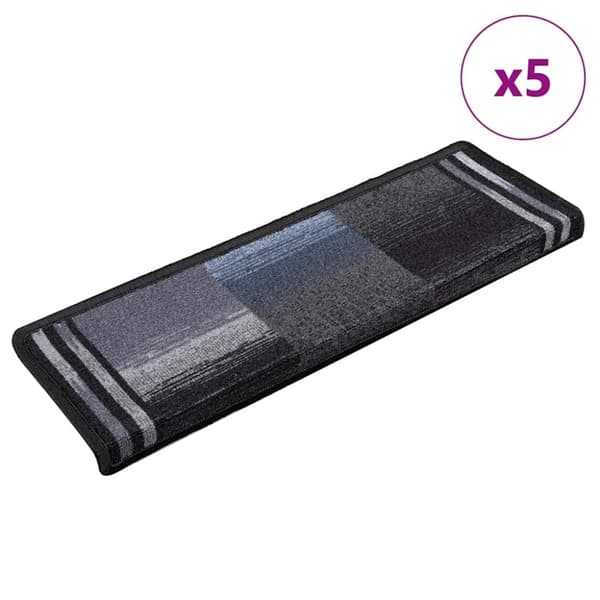 vidaXL selvklæbende trappemåtter 5 stk. 65x21x4 cm sort og grå