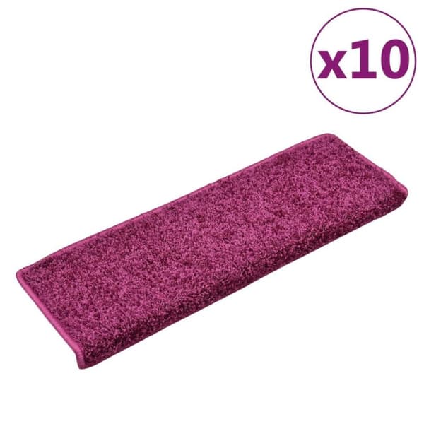 vidaXL trappemåtter 10 stk. 65x21x4 cm violet