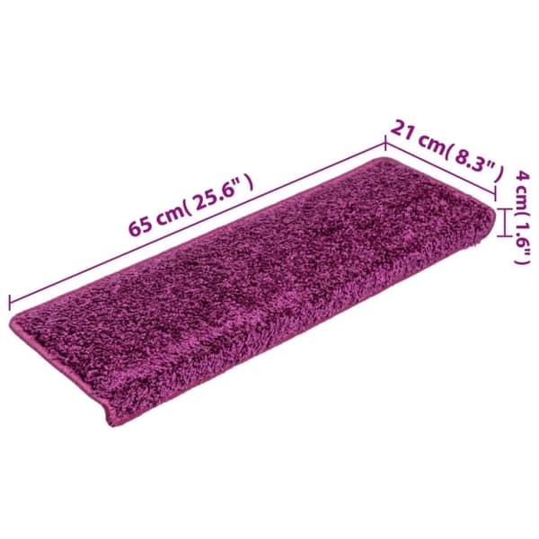 vidaXL trappemåtter 10 stk. 65x21x4 cm violet
