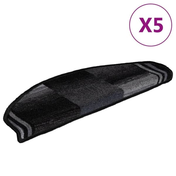 vidaXL selvklæbende trappemåtter 5 stk. 65x21x4 cm sort og grå