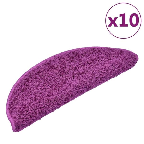 vidaXL trappemåtter 10 stk. 65x21x4 cm violet