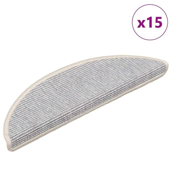 vidaXL selvklæbende trappemåtter 15 stk. 56x17x3 cm sølvfarvet