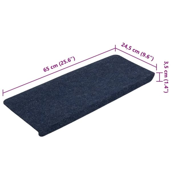 vidaXL selvklæbende trappemåtter 15 stk. 65x24,5x3,5 cm blå