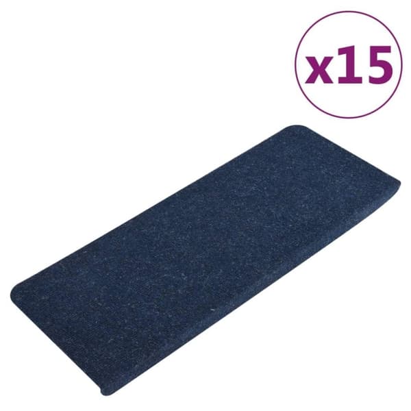 vidaXL selvklæbende trappemåtter 15 stk. 65x24,5x3,5 cm blå