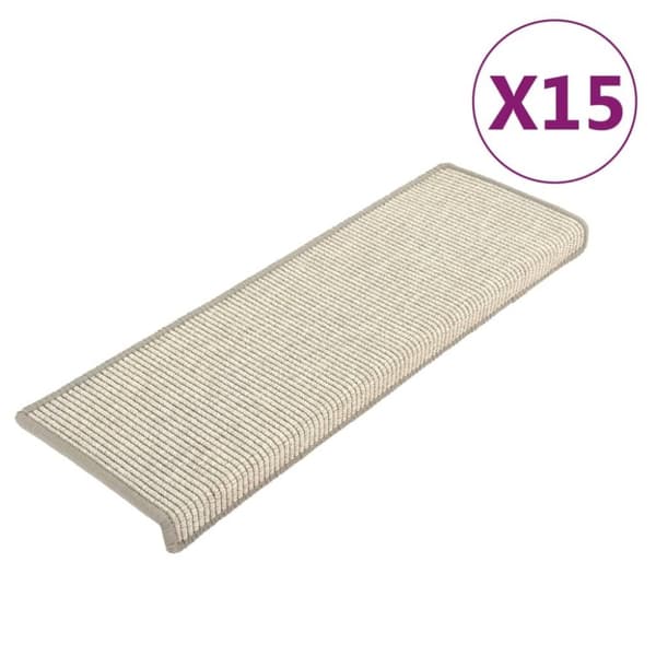 vidaXL Selvklebende trappematter 15 stk 65x21x4 cm sølv