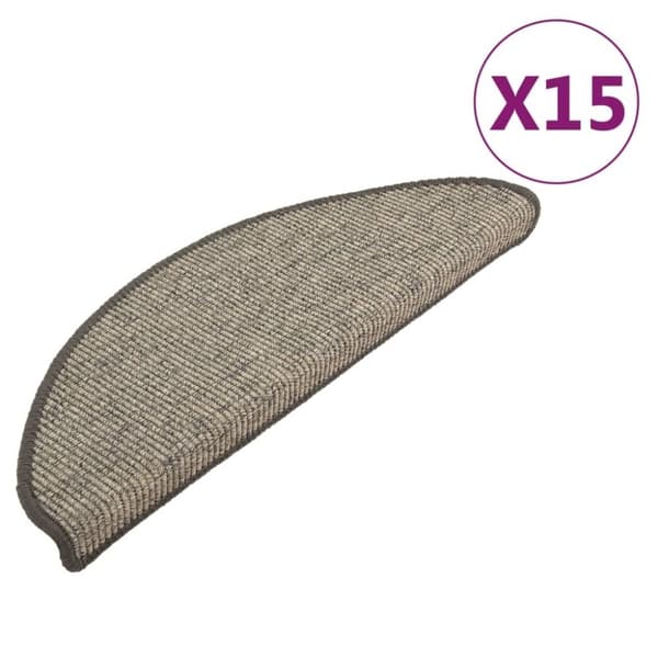 vidaXL selvklæbende trappetrinsmåtter 15 stk. 65x21x4 cm grå og beige
