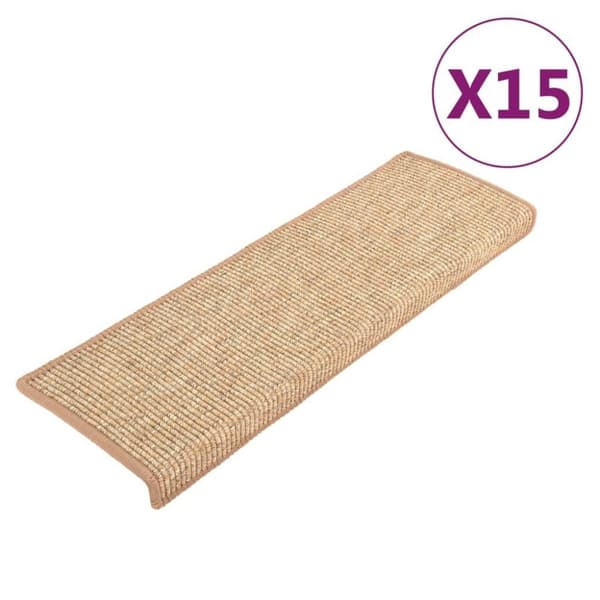 vidaXL Selvklebende trappematter 15 stk 65x21x4 cm lysebrun