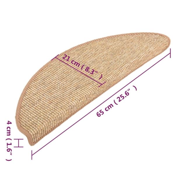 vidaXL Selvklebende trappematter 15 stk 65x21x4 cm lysebrun