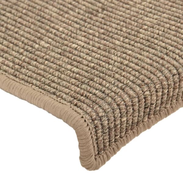 vidaXL Itsekiinnittyvät porrasmatot 15 kpl tumma beige 65x21x4 cm
