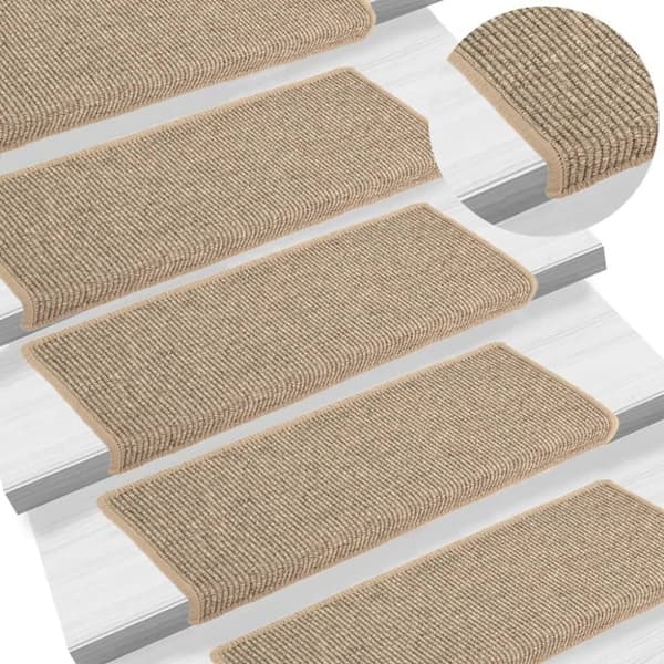 vidaXL Itsekiinnittyvät porrasmatot 15 kpl tumma beige 65x21x4 cm