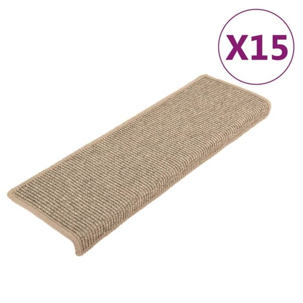 vidaXL Itsekiinnittyvät porrasmatot 15 kpl tumma beige 65x21x4 cm