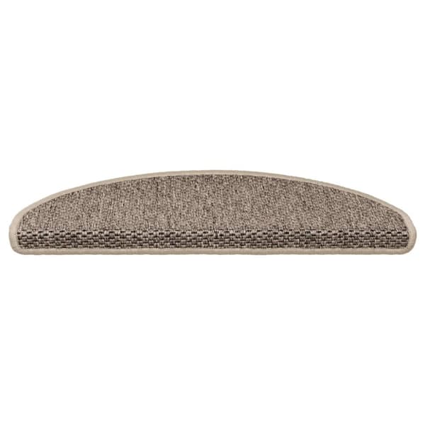 selvklæbende trappemåtter 15 stk. 65x21x4 cm sisal-look beige