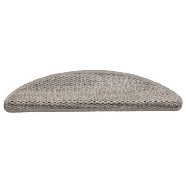 selvklæbende trappemåtter 15 stk. 56x17x3 cm sisal-look sølv