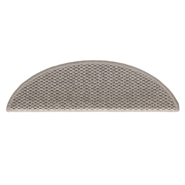 selvklæbende trappemåtter 15 stk. 56x17x3 cm sisal-look sølv