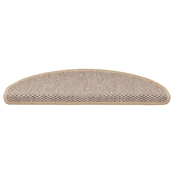 selvklæbende trappemåtter 15stk. 65x21x4cm sisal-look lys beige