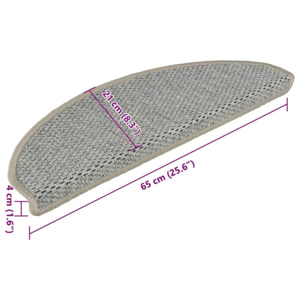 selvklæbende trappemåtte 15 stk. 65x21x4 cm sisal-look lysegrøn