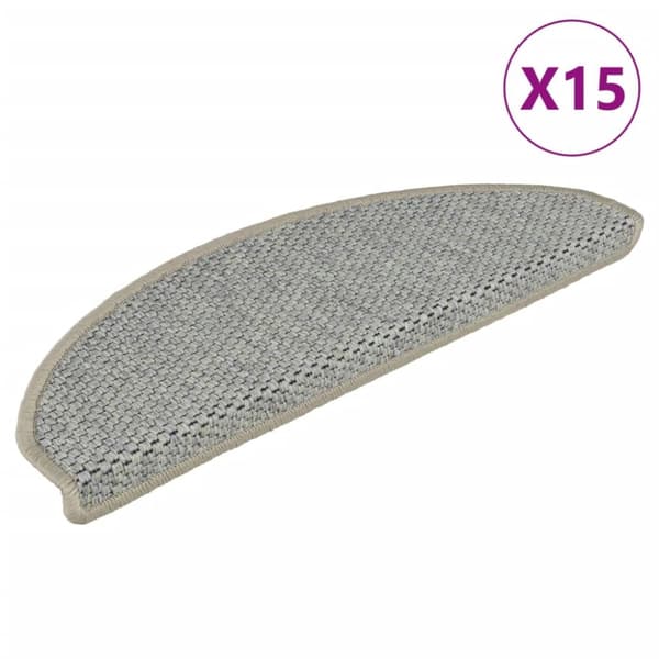 selvklæbende trappemåtte 15 stk. 65x21x4 cm sisal-look lysegrøn