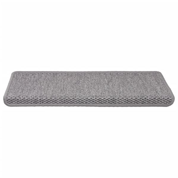 selvklæbende trappemåtter 15 stk. 65x21x4 cm sisal-look sølv