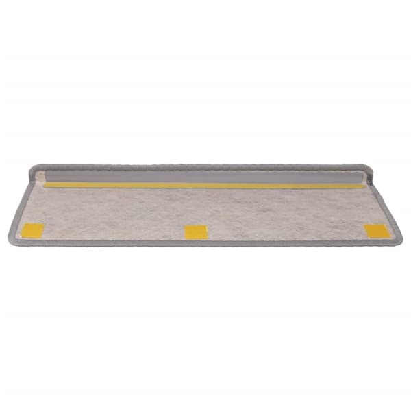 selvklæbende trappemåtter 15 stk. 65x21x4 cm sisal-look sølv