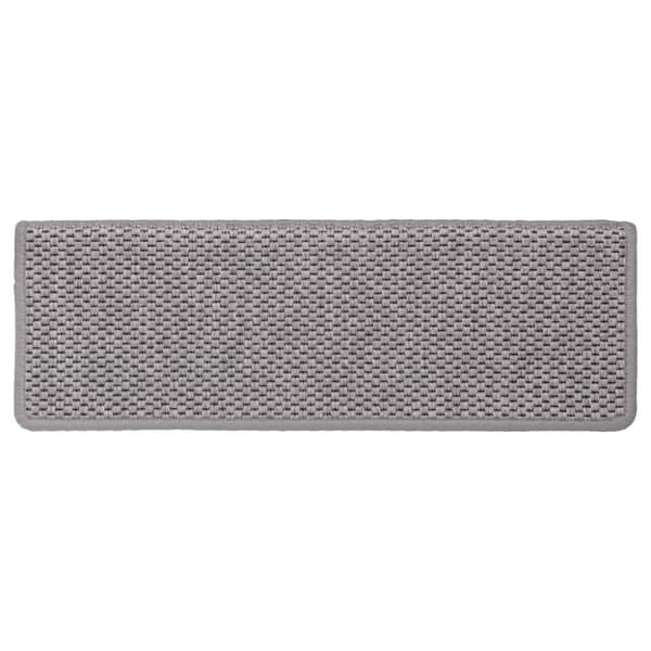 selvklæbende trappemåtter 15 stk. 65x21x4 cm sisal-look sølv