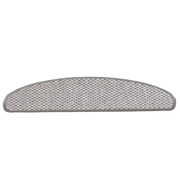 selvklæbende trappemåtter 15 stk. 65x21x4 cm sisal-look platina
