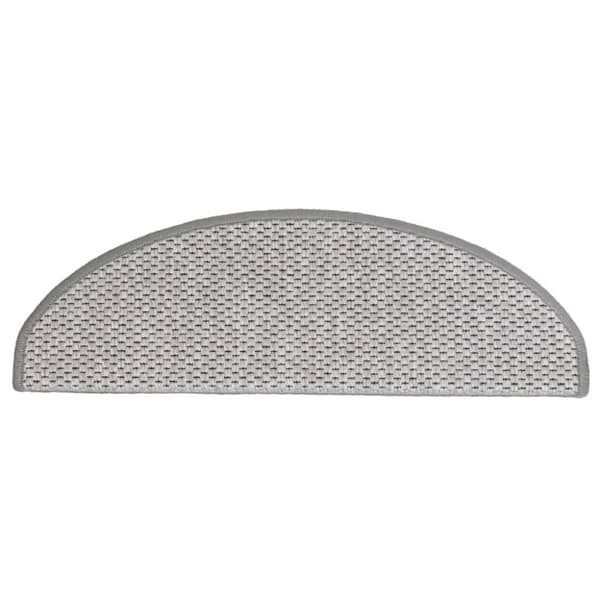 selvklæbende trappemåtter 15 stk. 65x21x4 cm sisal-look platina