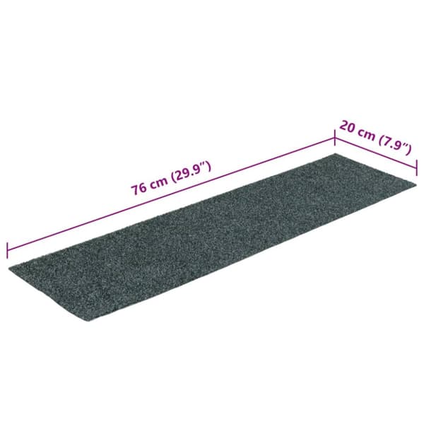 selvklæbende trappemåtter 15 stk. 76x20 cm rektangulær grøn
