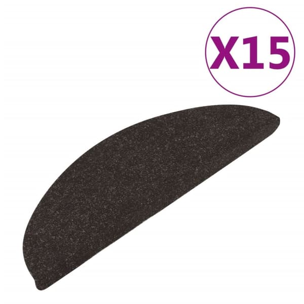 vidaXL selvklæbende trappemåtter 15 stk. 56x17x3 cm sort - Tæpper til trappetrin