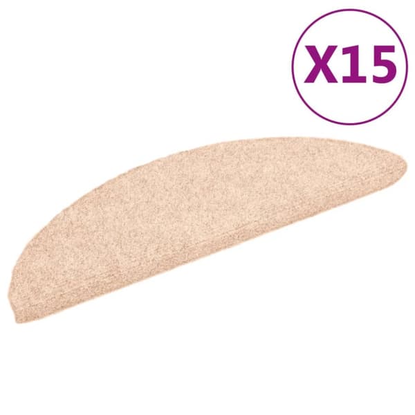 vidaXL 15 stk. selvklæbende trappemåtter nålenagle 56x17x3 cm brun -  Tæpper til trappetrin