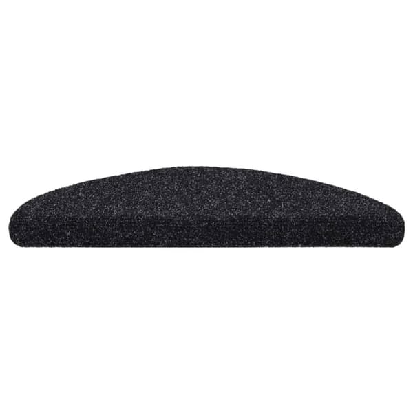 vidaXL Trappstegsmattor självhäftande 15 st brodyr 56x17x3 cm svart - Trappmattor
