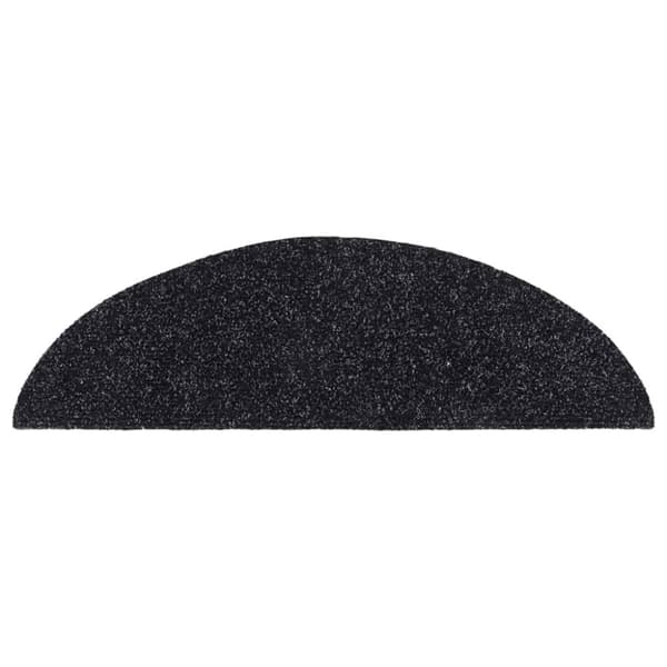 vidaXL Trappstegsmattor självhäftande 15 st brodyr 56x17x3 cm svart - Trappmattor