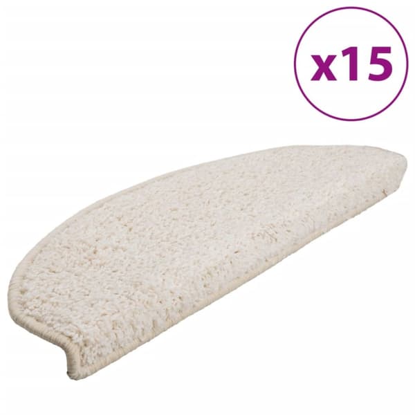 vidaXL 15 stk. trappemåtter 65x21x4 cm hvid -  Tæpper til trappetrin