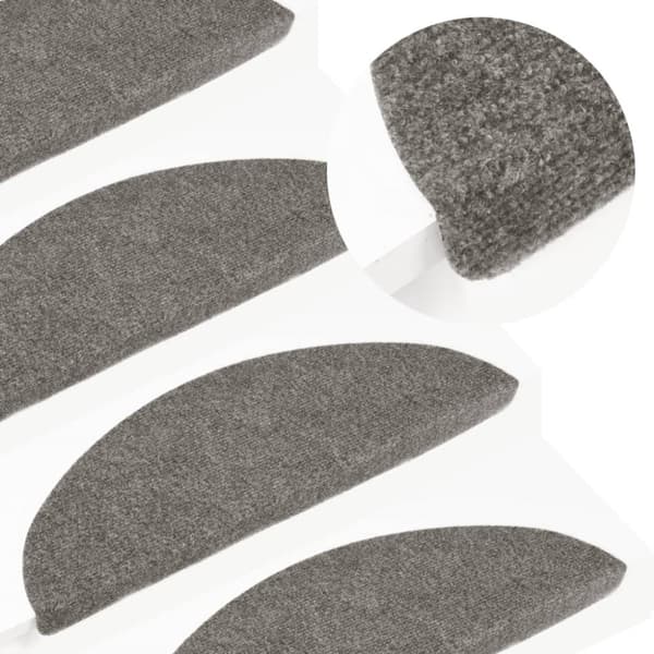 vidaXL Trappstegsmattor självhäftande 10 st grå 56x17x3 cm -  Trappmattor