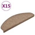 Pikkukuva 3 / 6: vidaXL Itsekiinnittyvät porrasmatot 15 kpl kerma 65x21x4 cm neulahuopa -  Porrasmatot