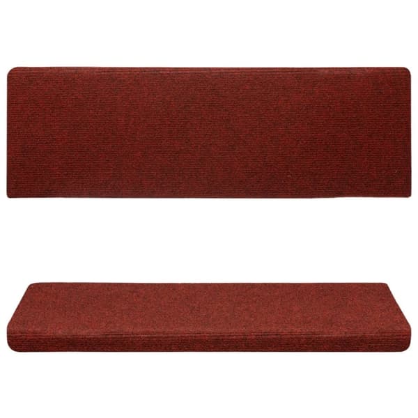 vidaXL 15 stk. trappemåtter tuftet 65x21x4 cm rød -  Tæpper til trappetrin