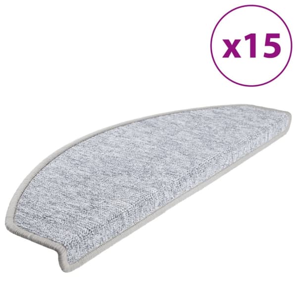 vidaXL 15 st Trappstegsmattor grå 65x24x4 cm - Trappmattor