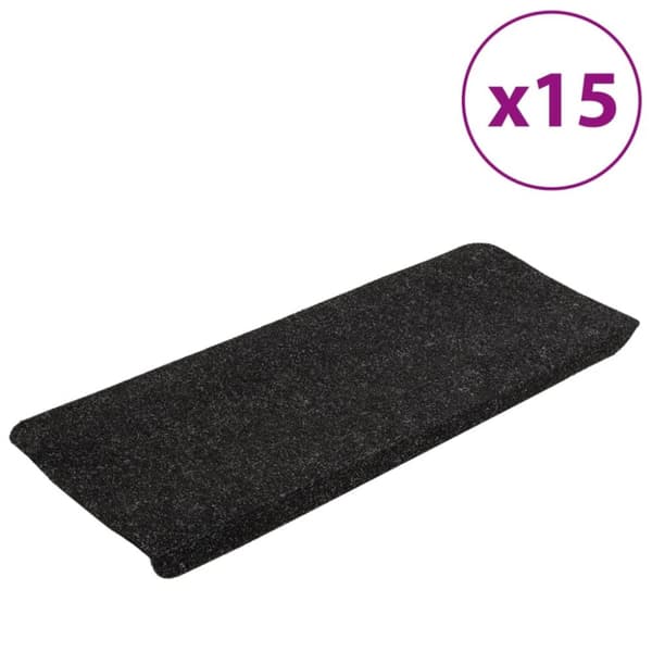 vidaXL Itsekiinnittyvät porrasmatot 15 kpl 65x24,5x3,5 cm antrasiitti -  Porrasmatot