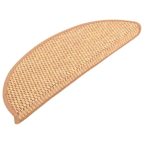 vidaXL Trappstegsmattor självhäftande sisallook 15 st 56x17x3cm orange -  Trappmattor