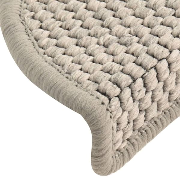 vidaXL selvklæbende trappemåtter 15 stk. 56x17x3 cm sisal-look gråbrun -  Tæpper til trappetrin