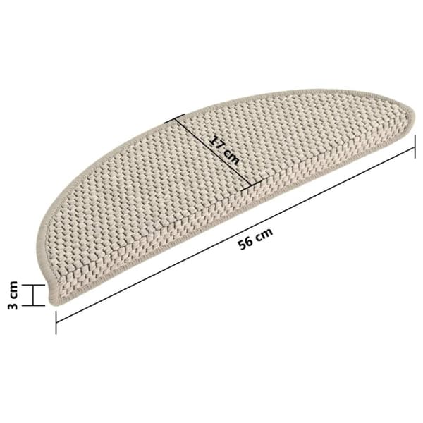 vidaXL selvklæbende trappemåtter 15 stk. 56x17x3 cm sisal-look gråbrun -  Tæpper til trappetrin