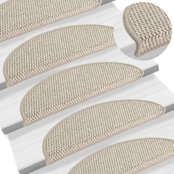vidaXL selvklæbende trappemåtter 15 stk. 56x17x3 cm sisal-look gråbrun -  Tæpper til trappetrin