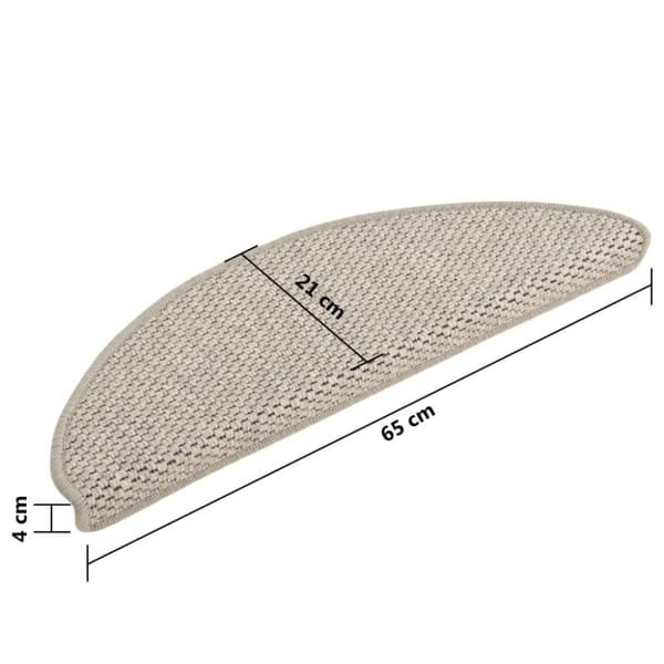 vidaXL selvklæbende trappemåtter 15 stk. 65x21x4 cm sisal-look gråbrun -  Tæpper til trappetrin
