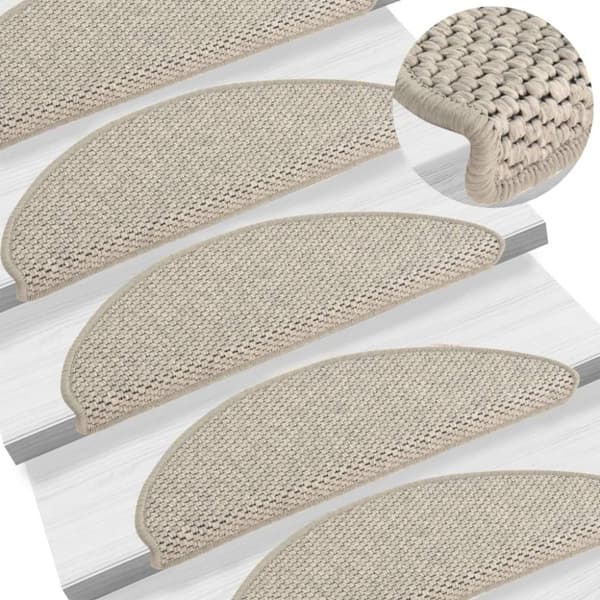 vidaXL selvklæbende trappemåtter 15 stk. 65x21x4 cm sisal-look gråbrun -  Tæpper til trappetrin